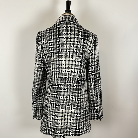 Luxe by Arden B black and white tweed peacoat size L large - Picture 2 of 5